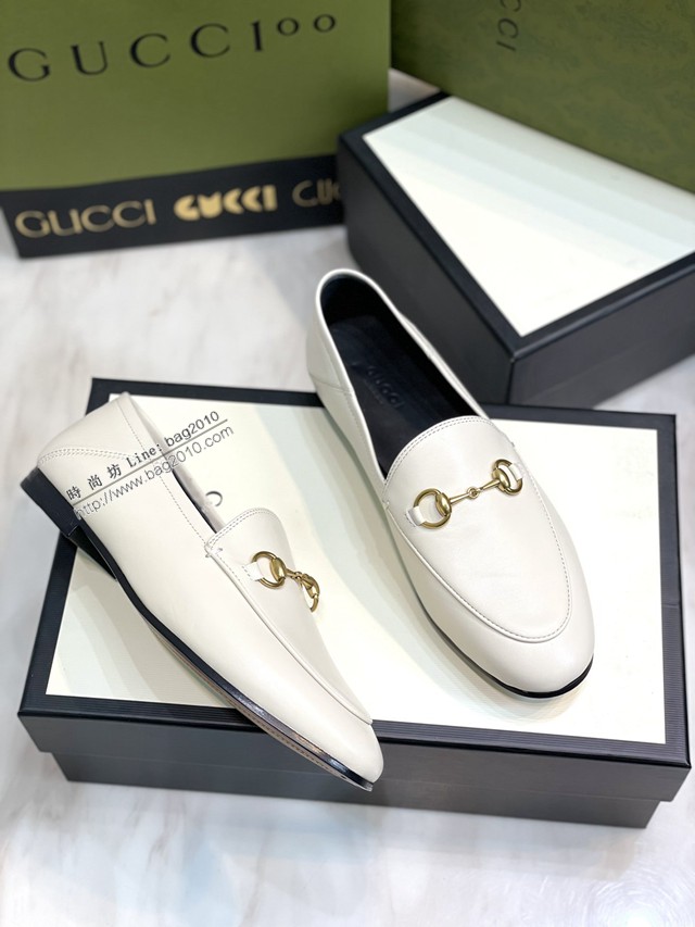 gucci女士羊皮鞋單鞋 馬銜扣單鞋系列 古馳2020春夏專櫃新款休閒皮鞋 dx2899